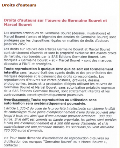 germaine bouret,droits,auteur,cartes,faux